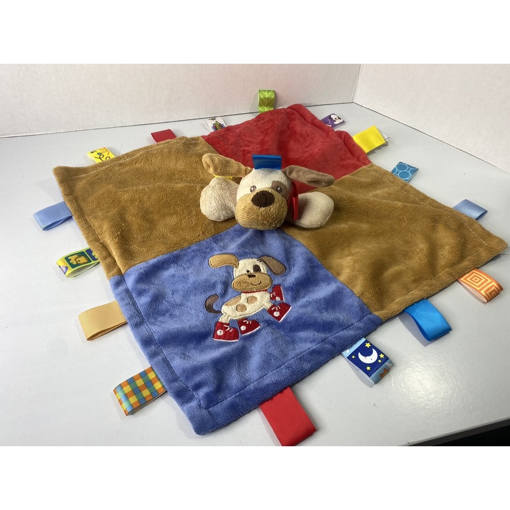 Taggies Baby Teething Blanket Dog Puppy in Middle Blue Mary‎ Meyer Silkie HG2
